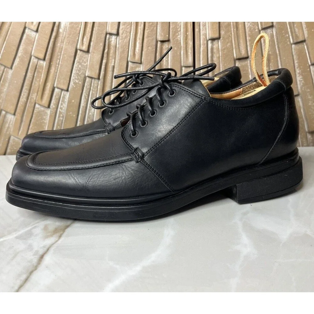 Donald J Pliner Executive Dress Oxfords Lace Up Shoes Italy Black Leather Sz 9 M